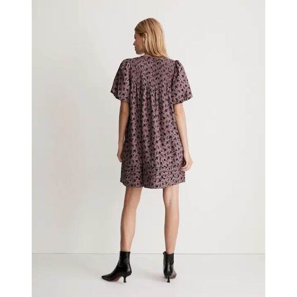 Madewell Women’s Medium Tillie Puff-Sleeve Mini Dress in Shadow Blooms - Picture 2 of 9